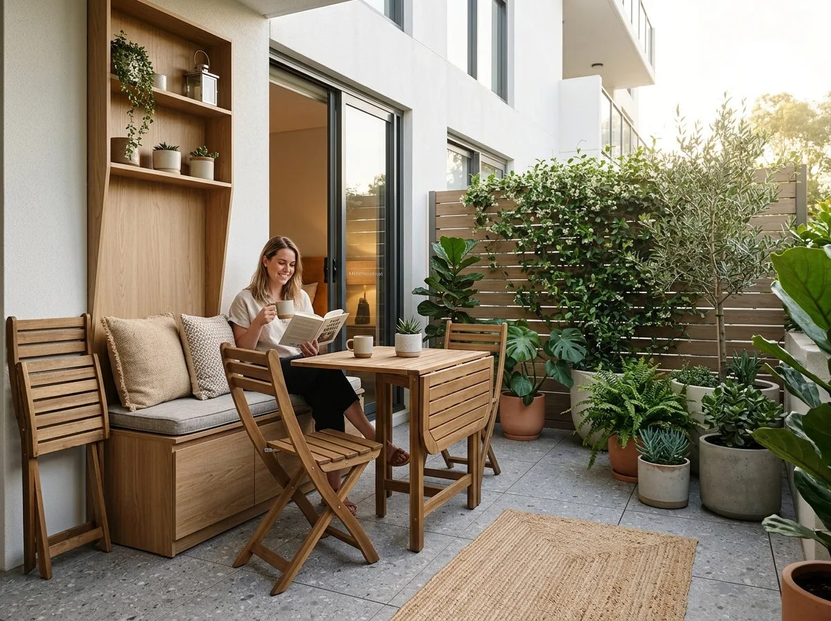 Multi-Functional Furniture Space for 10 cute patio ideas for small outdoor spaces